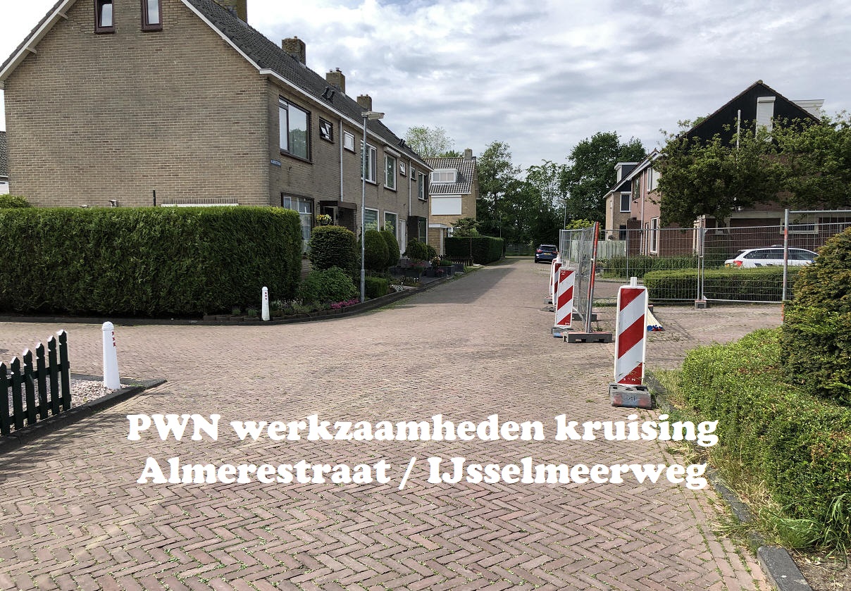 PWN werkzaamheden kruising Almerestraat / IJsselmeerweg