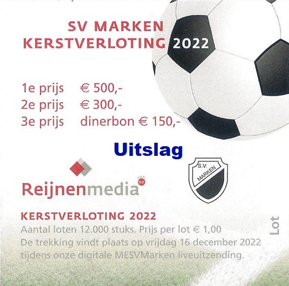 Uitslag Kerstverloting Sportvereniging Marken 2022