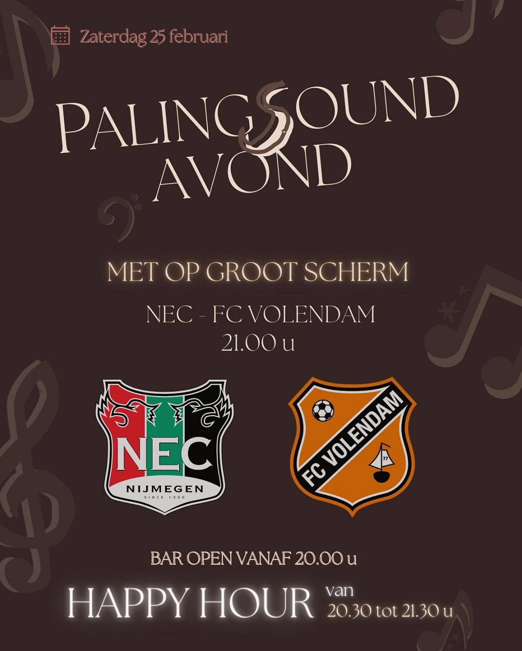 Zaterdag 25 februari 'Palingsound avond' in de Zonnewijzer