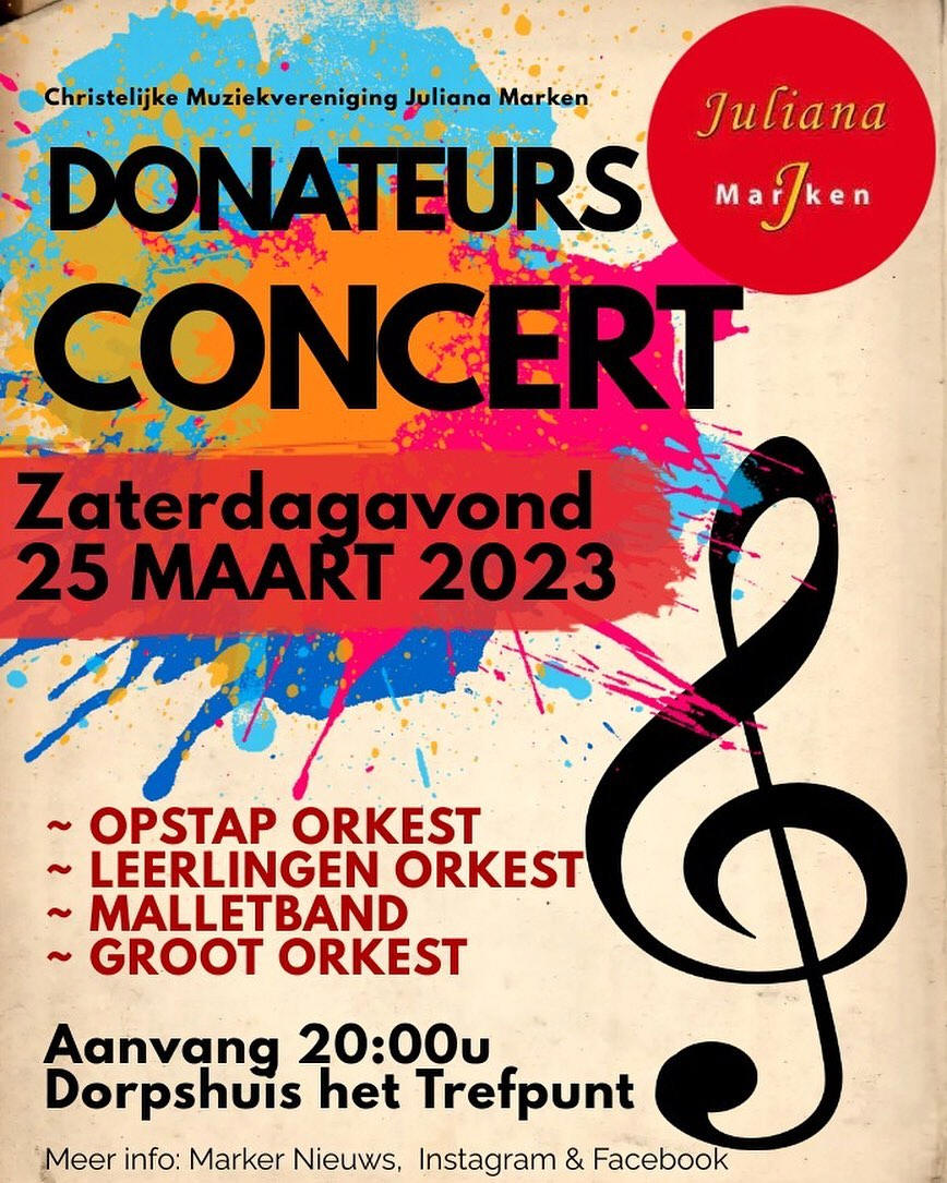 Zaterdag 25 maart 2023: Donateursconcert 'Juliana'