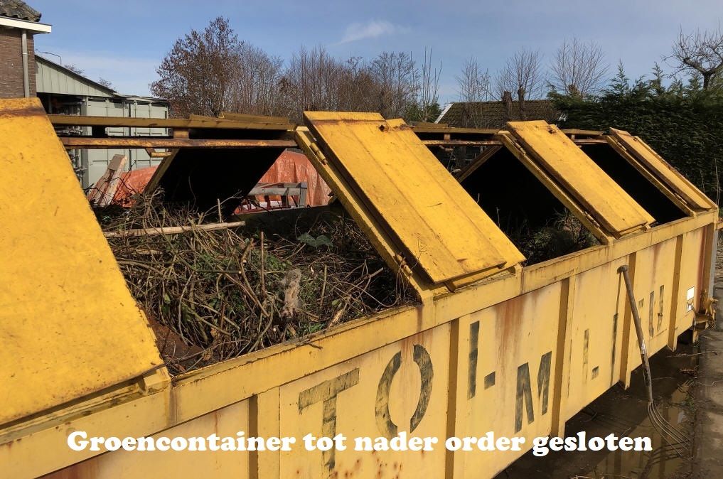 Groencontainer tot nader order gesloten