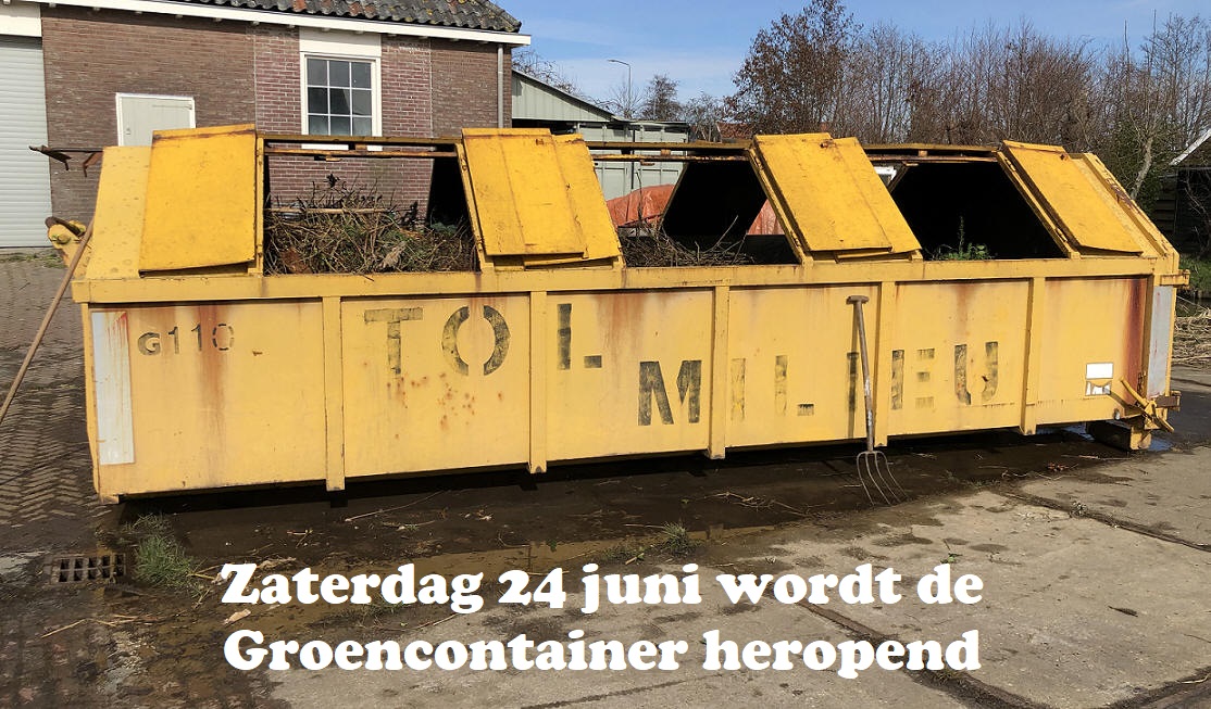 Zaterdag 24 juni gaat de Groencontainer weer open