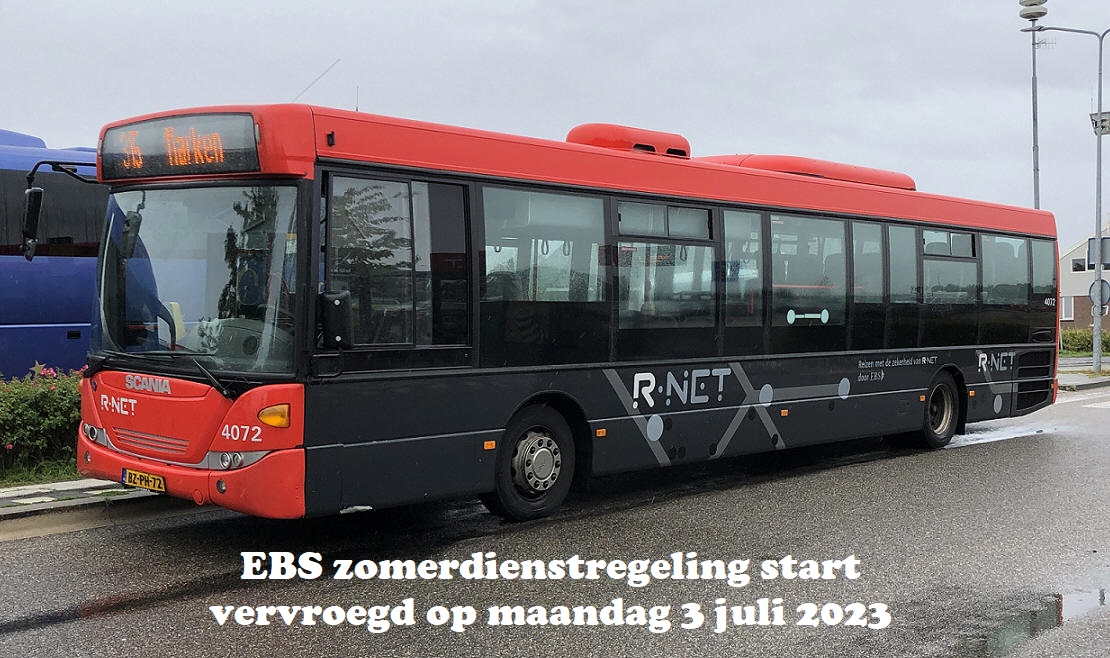 EBS zomerdienstregeling start vervroegd op maandag 3 juli 2023