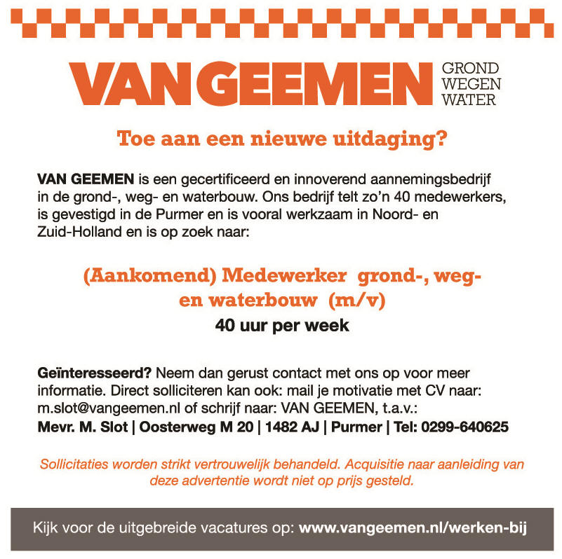 Gezocht: (Aankomend) Medewerker Grond-, Weg- en Waterbouw (M/V)