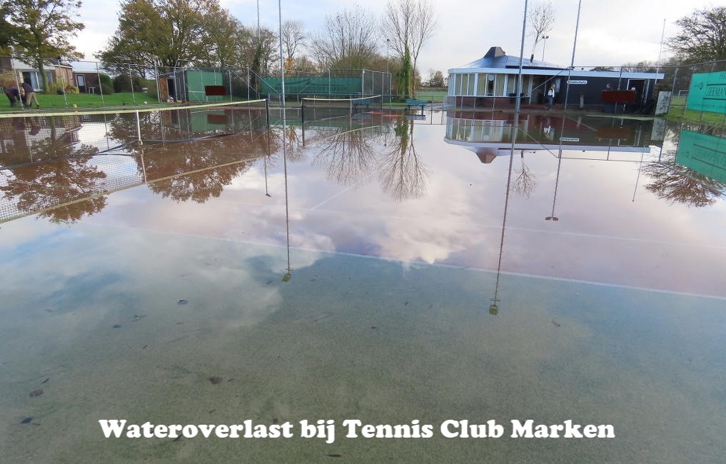 Wateroverlast bij Tennis Club Marken