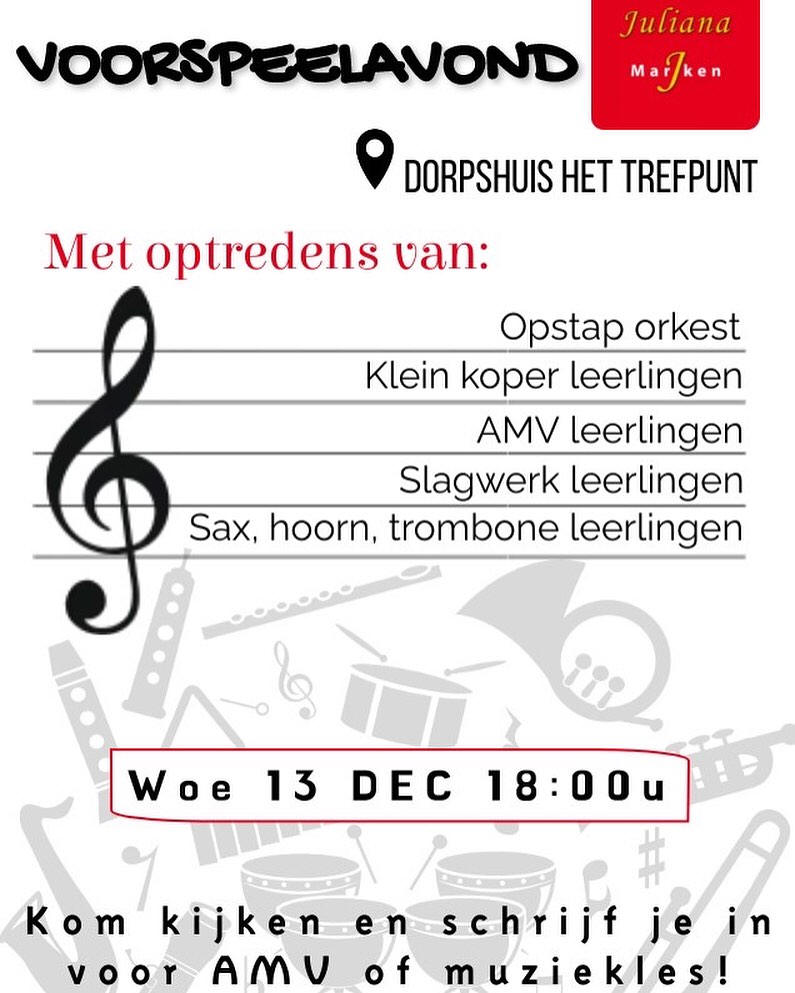 Woensdag 13 december: 'Voorspeelavond'