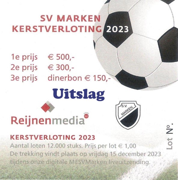 Uitslag Kerstverloting Sportvereniging Marken 2023