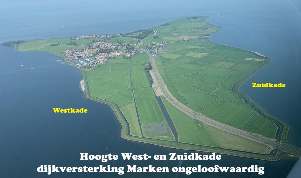 Hoogte West- en Zuidkade dijkversterking Marken ongeloofwaardig