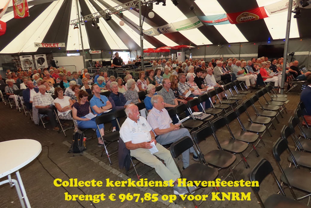 Collecte kerkdienst Havenfeesten brengt € 967,85 op voor KNRM