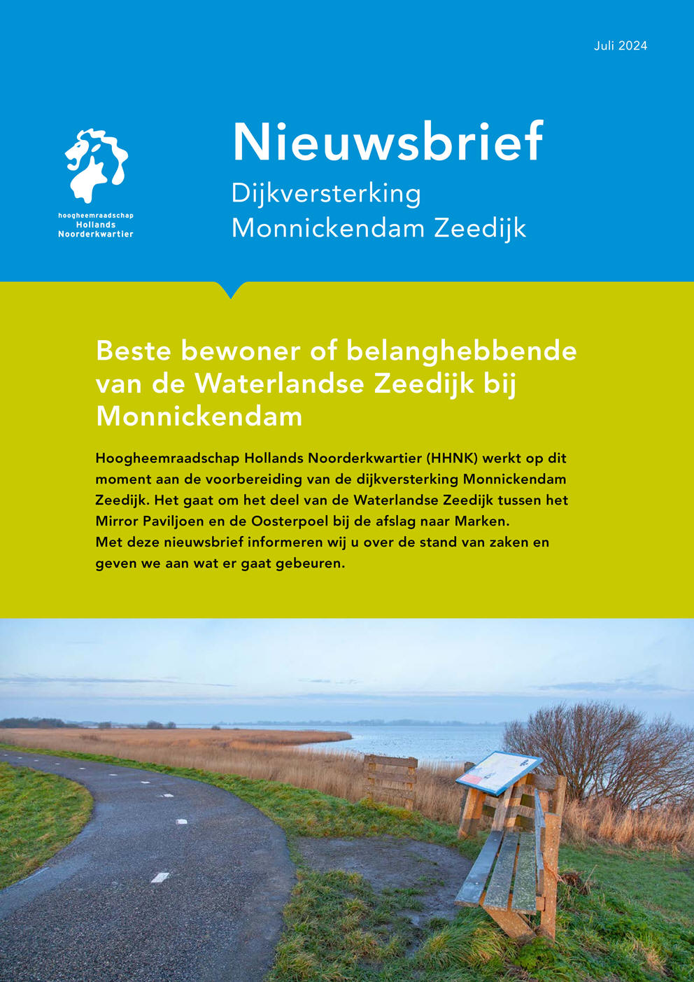 Nieuwsbrief Dijkversterking Waterlandse Zeedijk (N518)