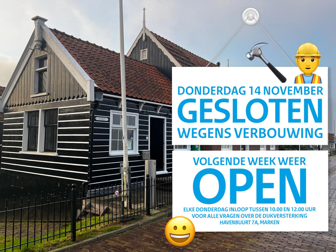 Havenkantoor donderdag 14 november gesloten wegens verbouwing