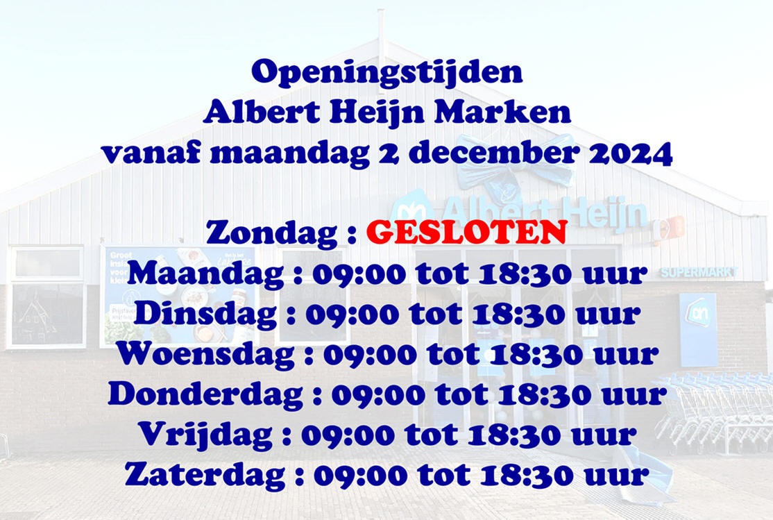 Vanaf maandag 2 december is Albert Heijn langer geopend