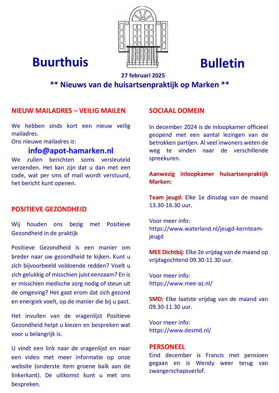 Buurthuis Bulletin februari 2025